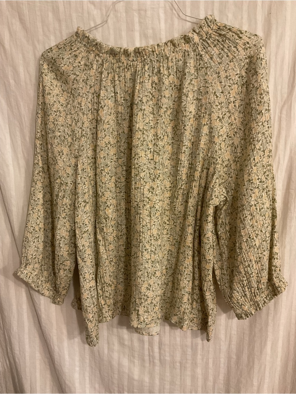 Wonderly Cream Floral Peasant Blouse XXL - Picture 3 of 3